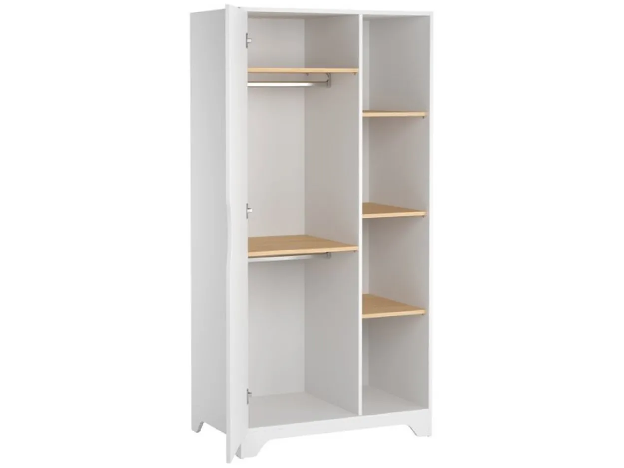 Armadio Leaf bianco/rovere