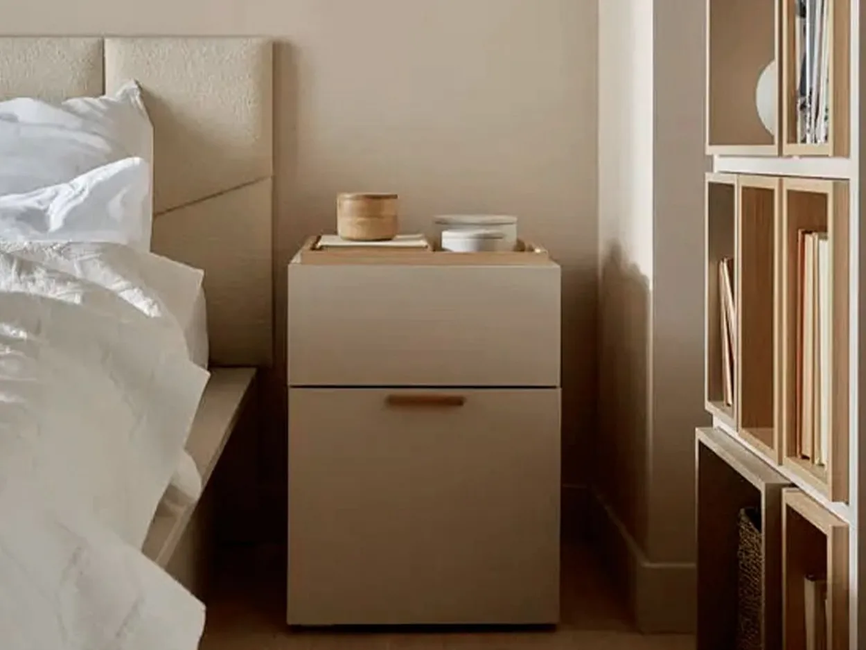 Comodino con maniglia beige sabbia 4You Fresh beige sabbia/quercia