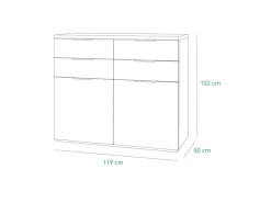 Credenza 4 cassetti Cameo