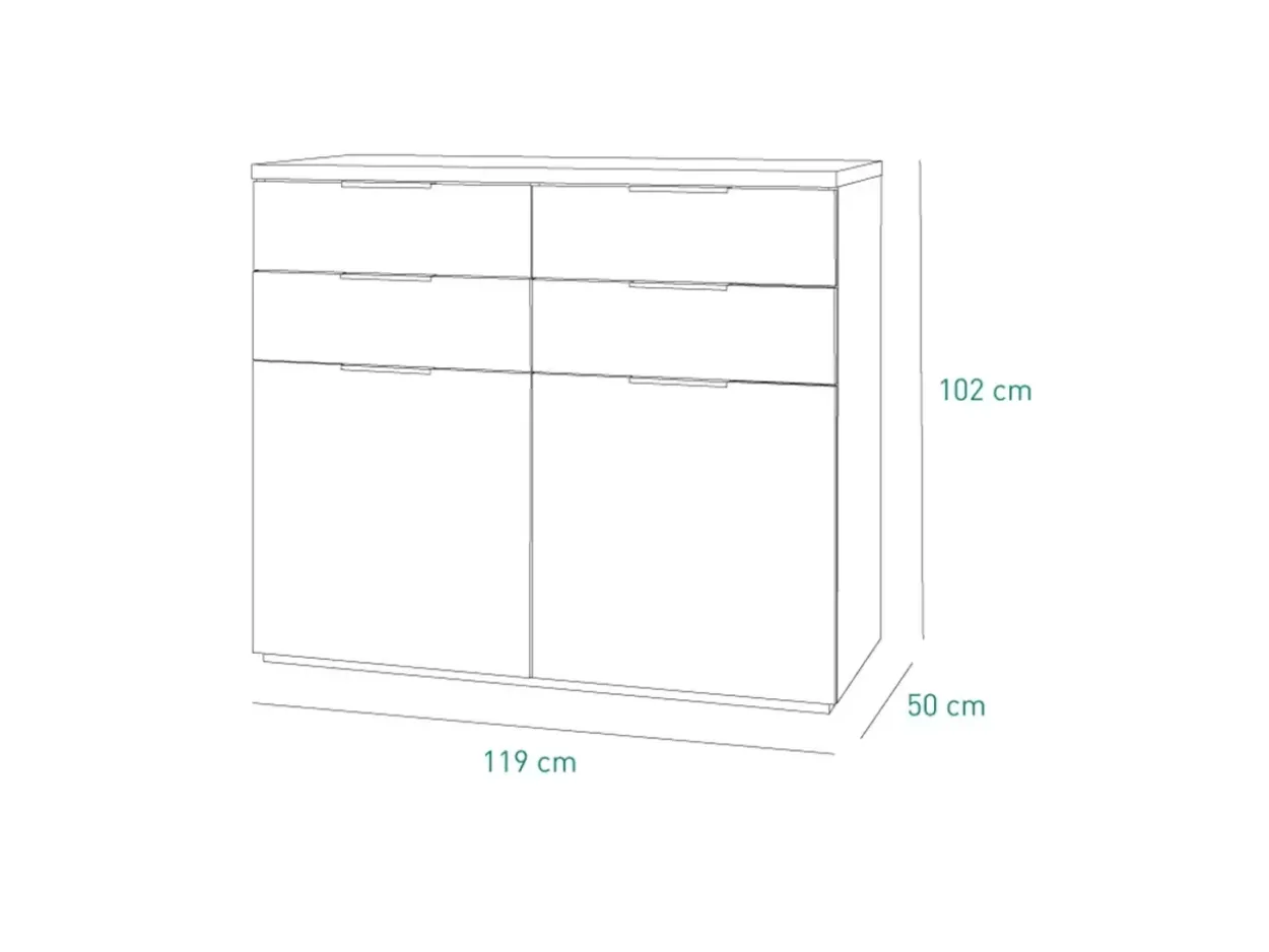 Credenza 4 cassetti Cameo