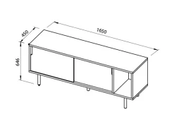 Credenza Dann 165 gambe in legno