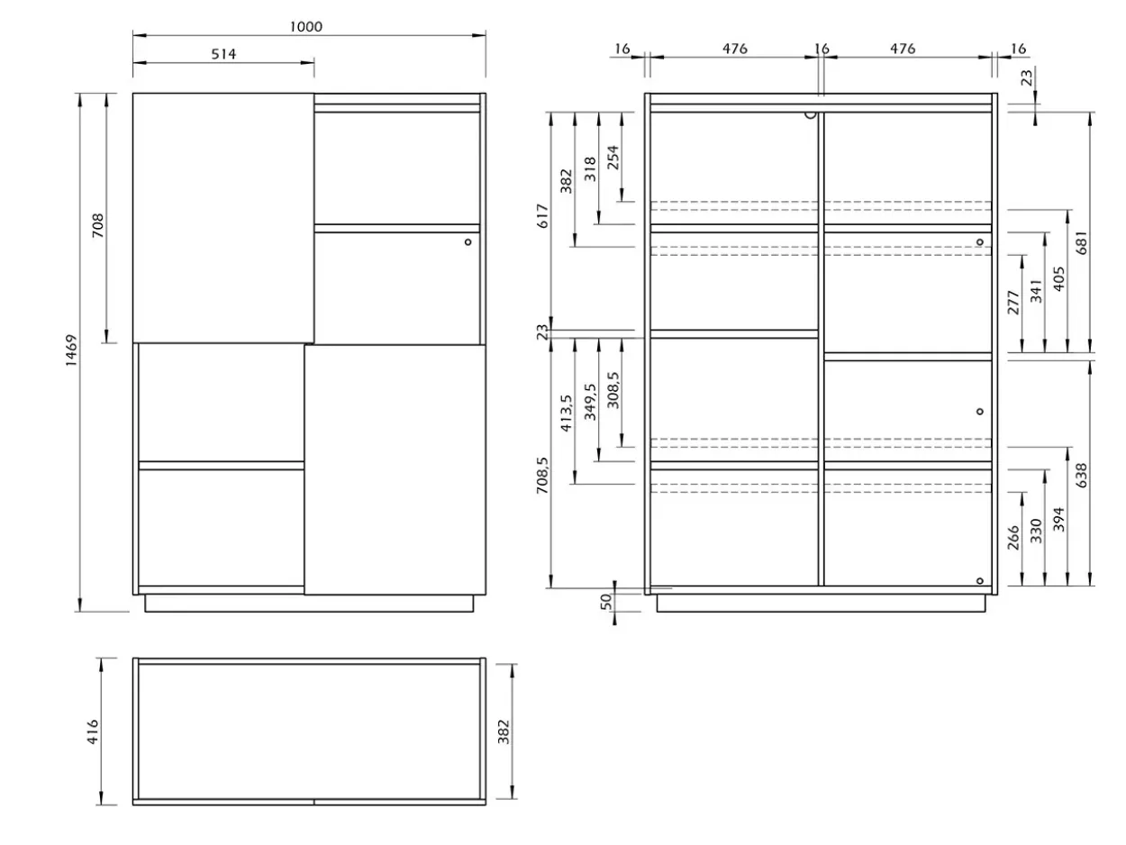 Credenza moderna alta Nina