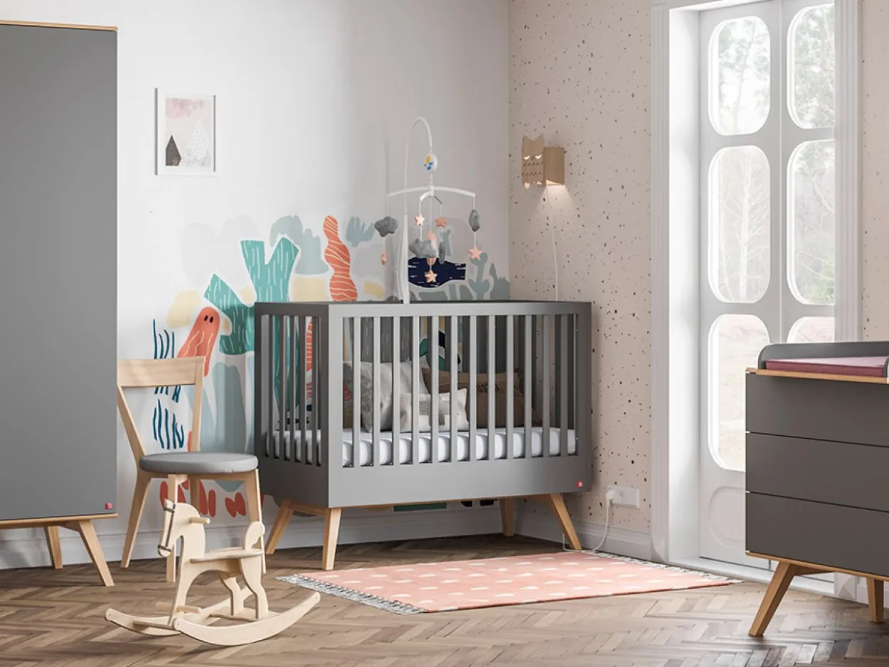 Culla II 70X140 Nature baby grafite/quercia