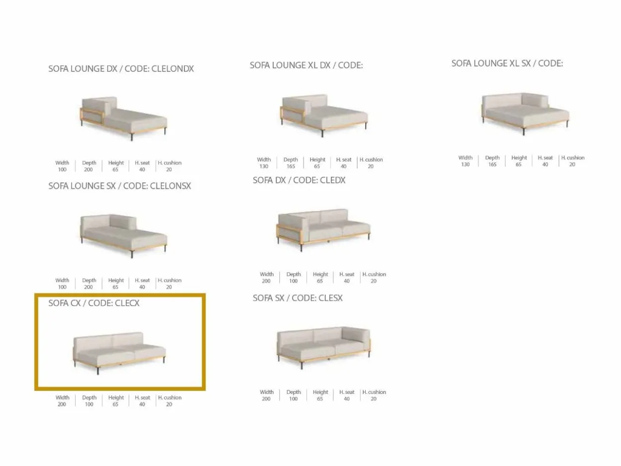 Divano Centrale CleoSoft/Wood