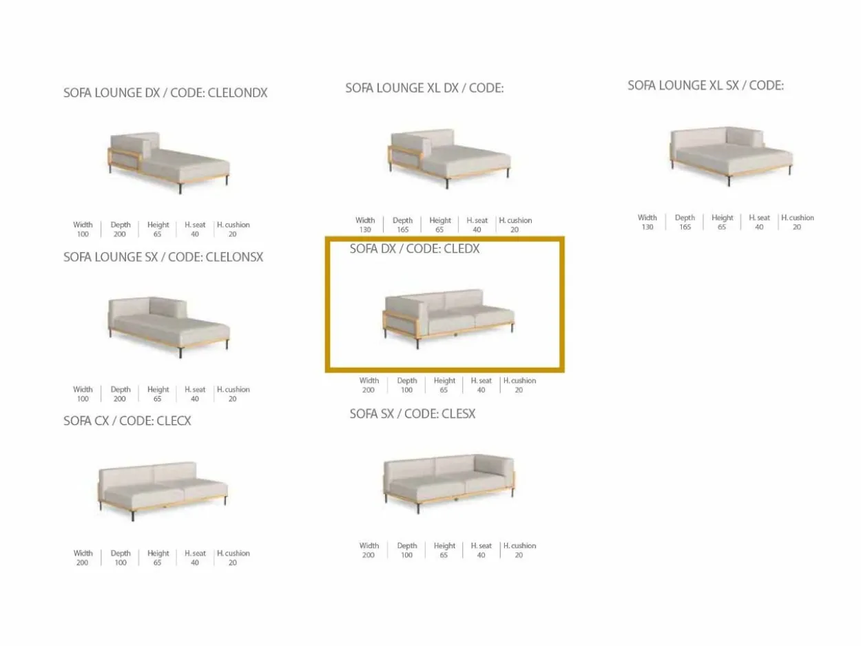 Divano Destro CleoSoft/Wood