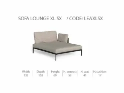 Divano Lounge XL Sinistro Leaf