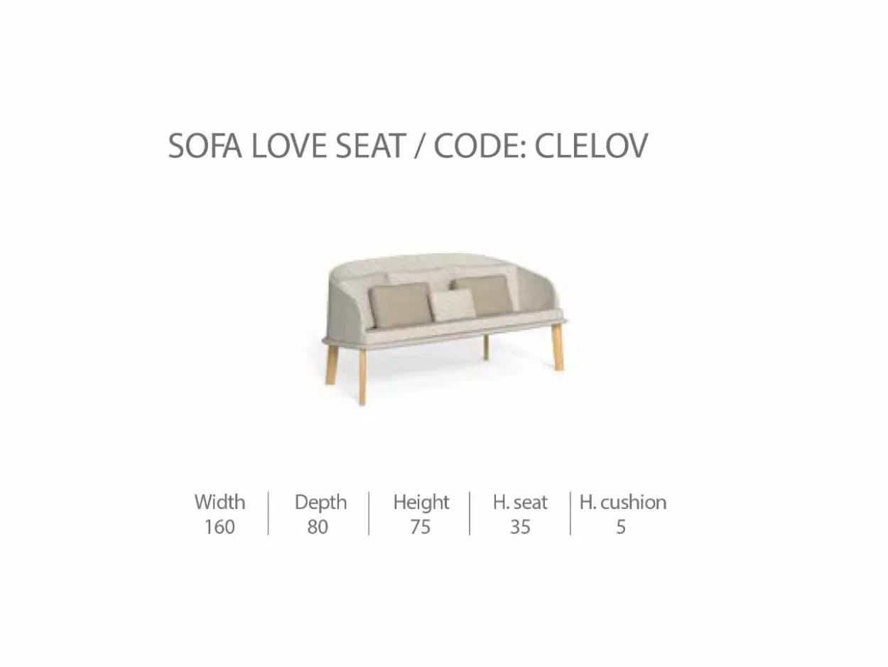 Divano Love Seat CleoSoft/Wood
