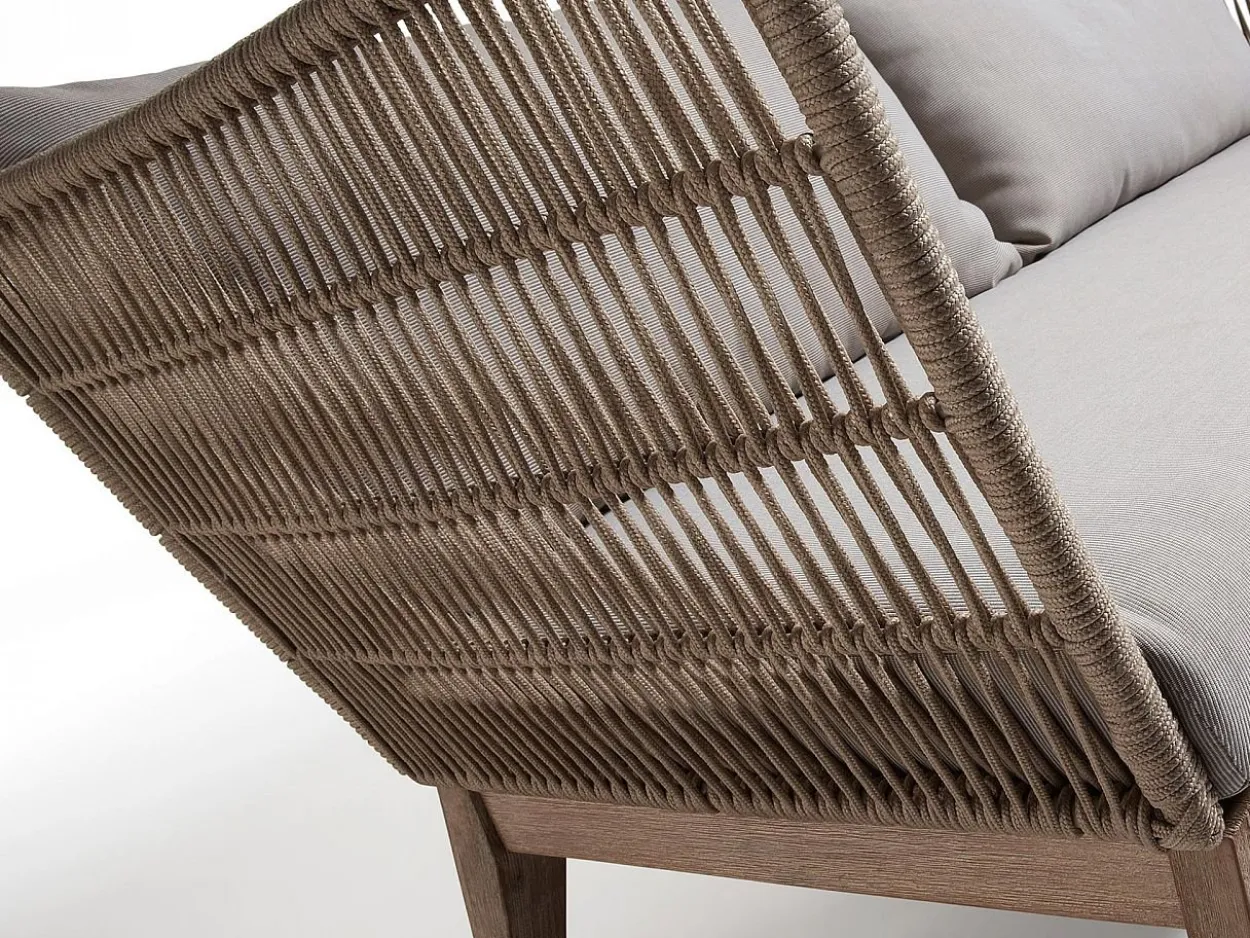 Divano 3 posti Berenice eucalipto e corda beige