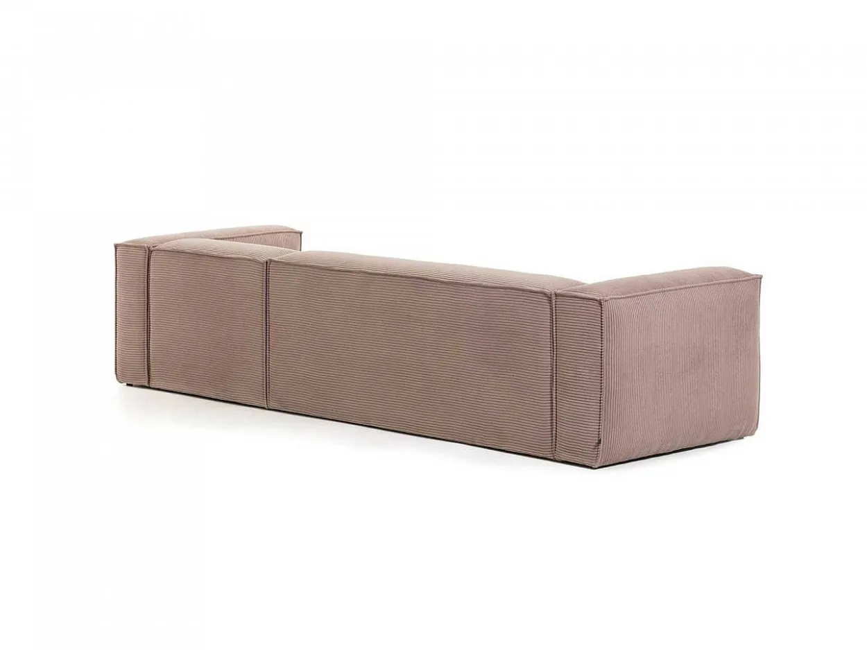 Divano 3 posti Domino chaise longue destra velluto a coste