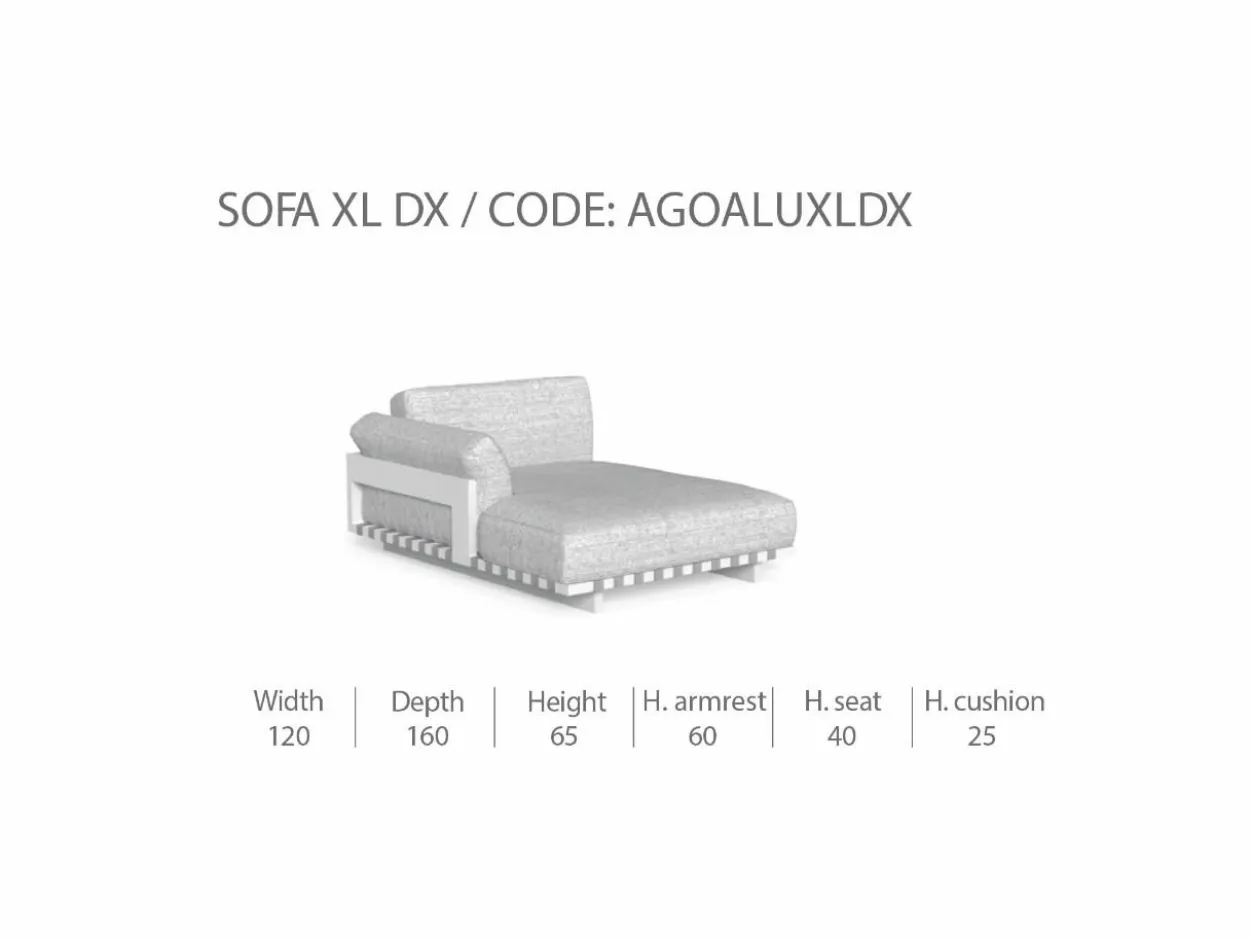 Divano XL Destro Argo/Alu