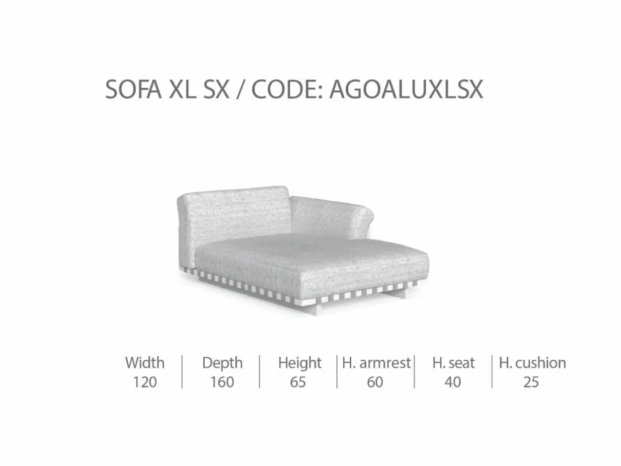 Divano XL Sinistro Argo/Alu