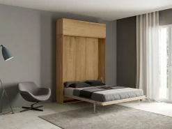 Letto matrimoniale a scomparsa 160 verticale Kentaro con pensile