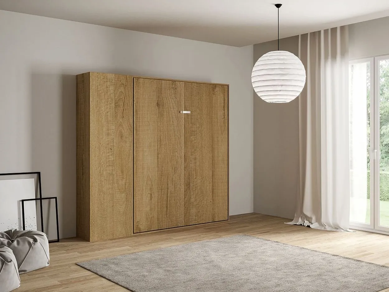 Letto matrimoniale a scomparsa 160 verticale Kentaro con colonna