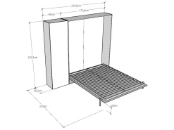 Letto matrimoniale a scomparsa 160 verticale Kentaro con colonna