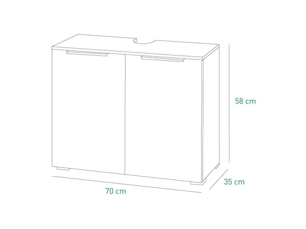 Mobile bagno con 2 ante Max