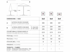 Ombrellone Petrarca legno 3x3