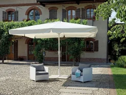 OMBRELLONE QUADRATO 4X4 ECRU FUSTO BIANCO