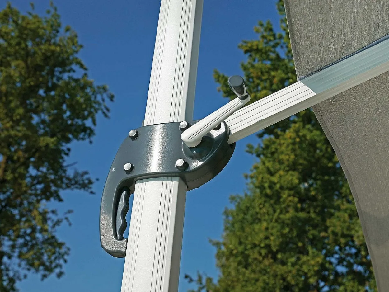 Ombrellone Quadrato 3x3 fusto bianco con maniglione