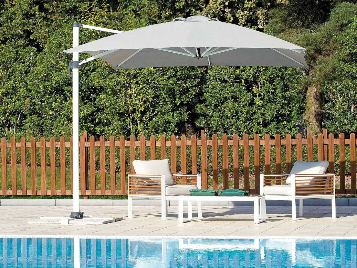 Ombrellone Rettangolare 3x4 fusto bianco con maniglione