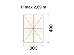 Ombrellone Rettangolare 3x4 in legno Serie Delux