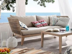 Poltrona Berenice eucalipto e corda beige