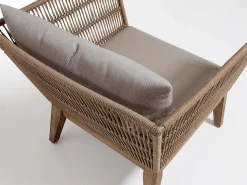 Poltrona Berenice eucalipto e corda beige