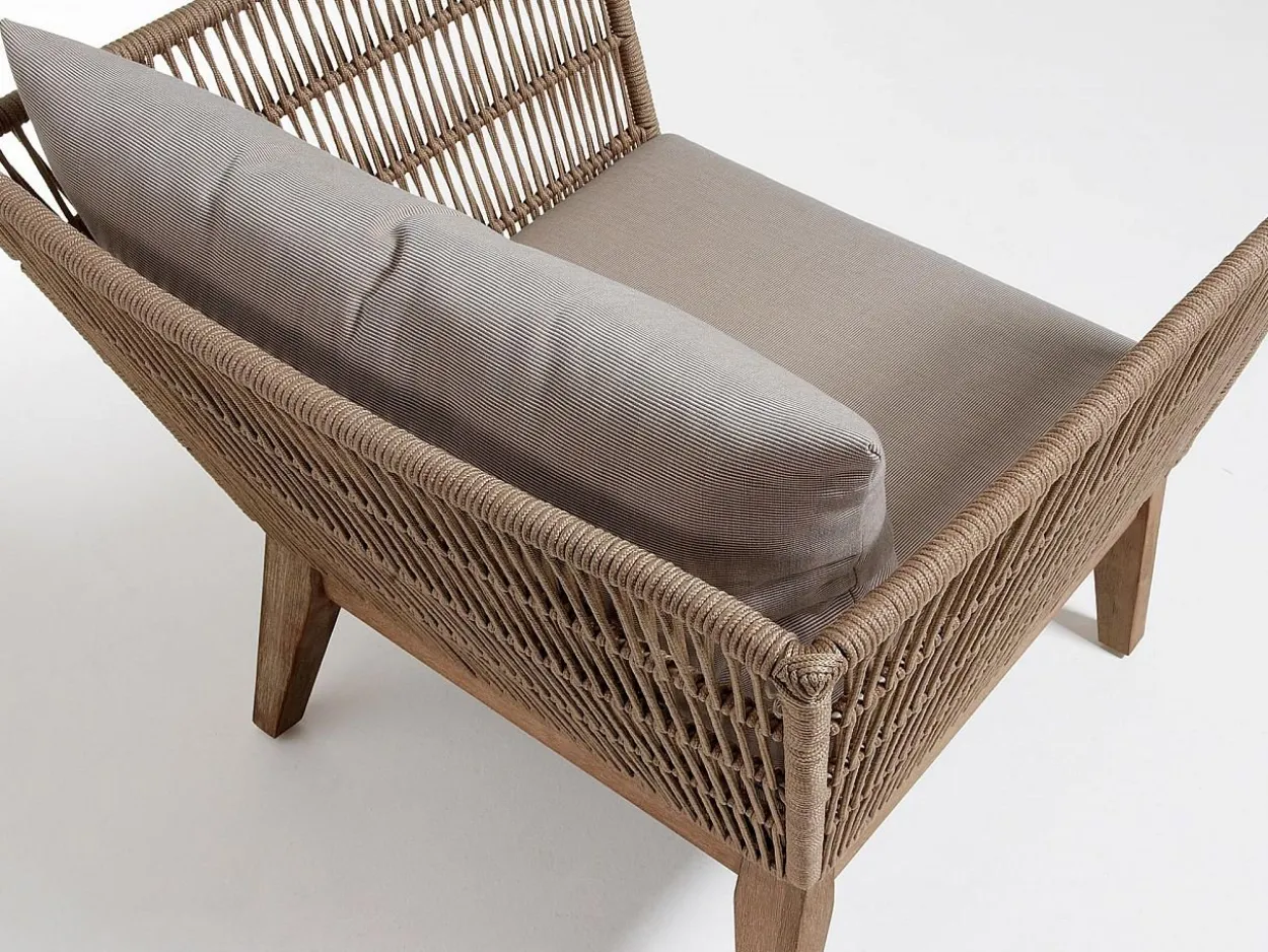 Poltrona Berenice eucalipto e corda beige