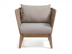 Poltrona Berenice eucalipto e corda beige