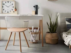 Poltrona Bima legno e plastica trasparente