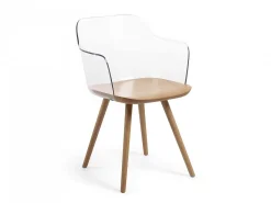 Poltrona Bima legno e plastica trasparente