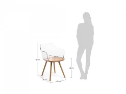 Poltrona Bima legno e plastica trasparente