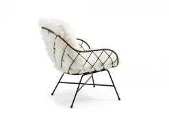 Poltrona Clara metallo nero e rattan