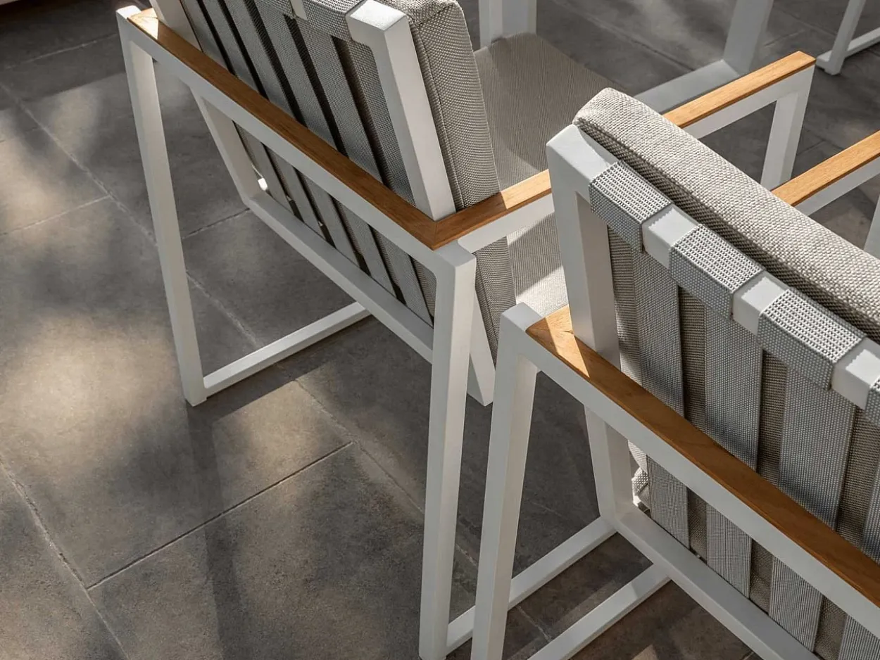 Sedia da pranzo con braccioli Alabama/Alu