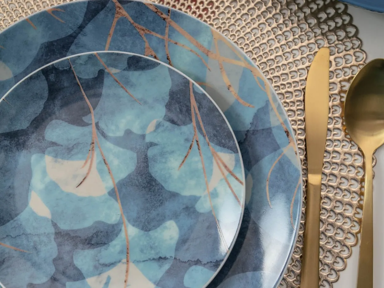 Servizio tavola Blue Dream 18 pezzi in porcellana e gres