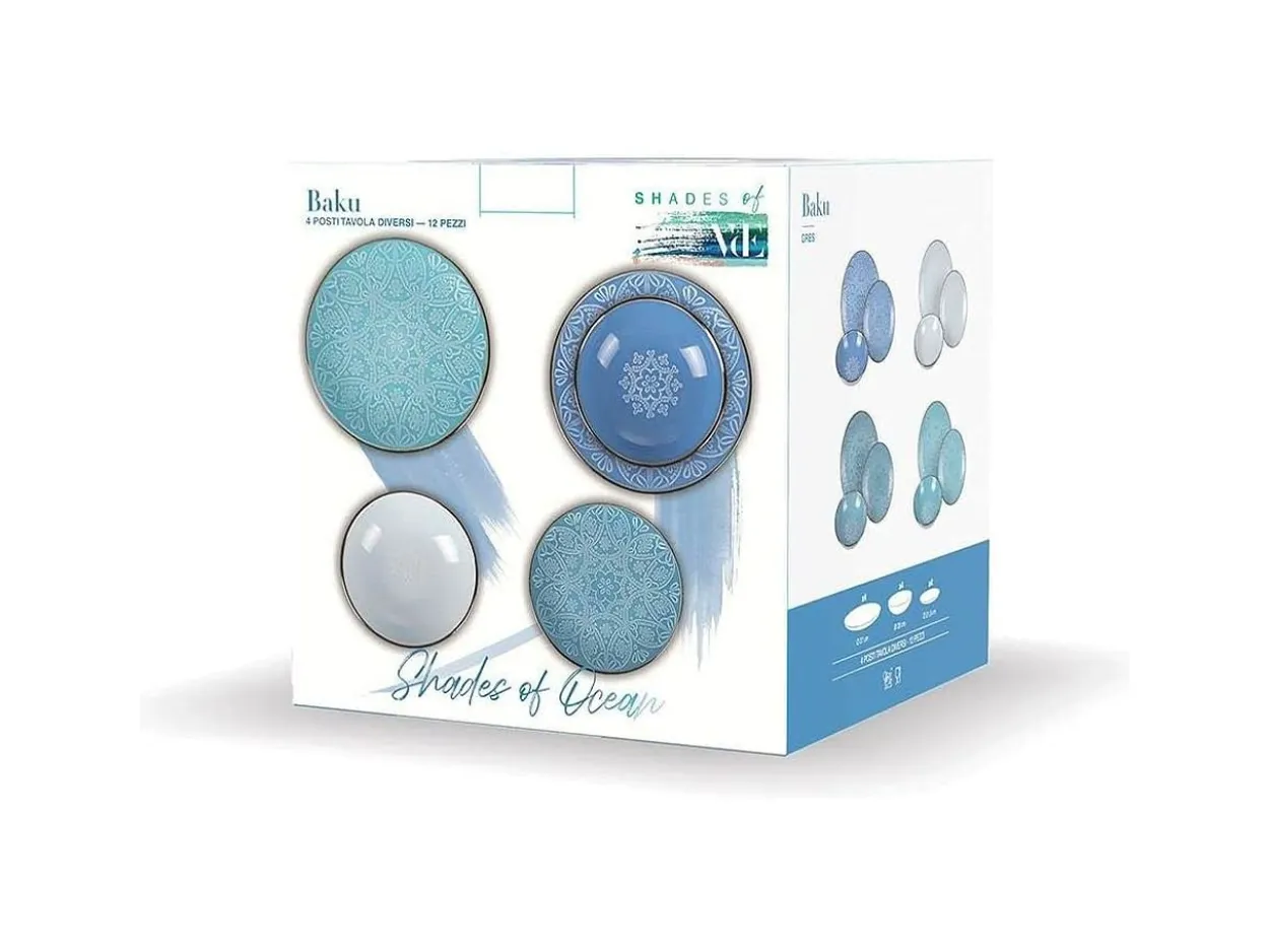 Servizio tavola 12 pezzi Baku Ocean