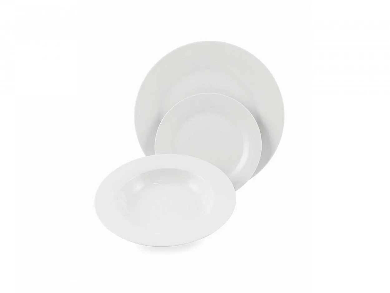 Servizio tavola Simple White 18 pezzi in porcellana