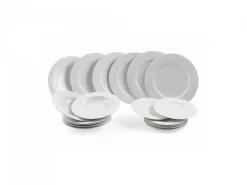 Servizio tavola Simple White 18 pezzi in porcellana