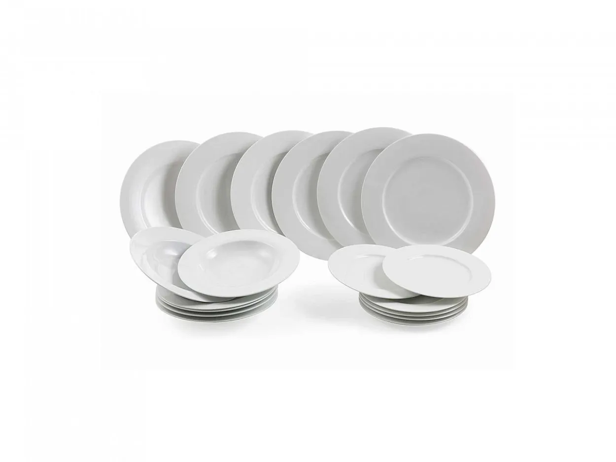 Servizio tavola Simple White 18 pezzi in porcellana