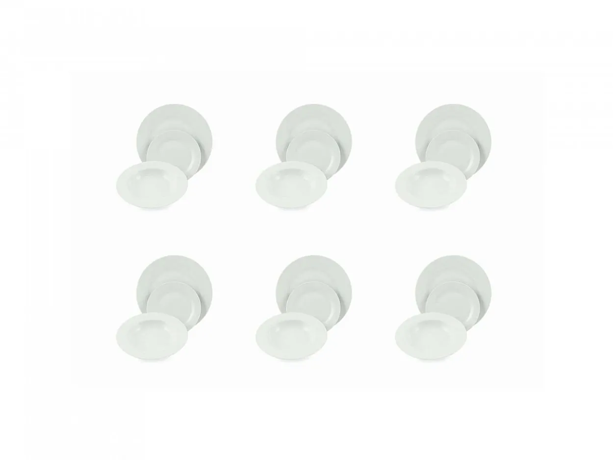 Servizio tavola Simple White 18 pezzi in porcellana