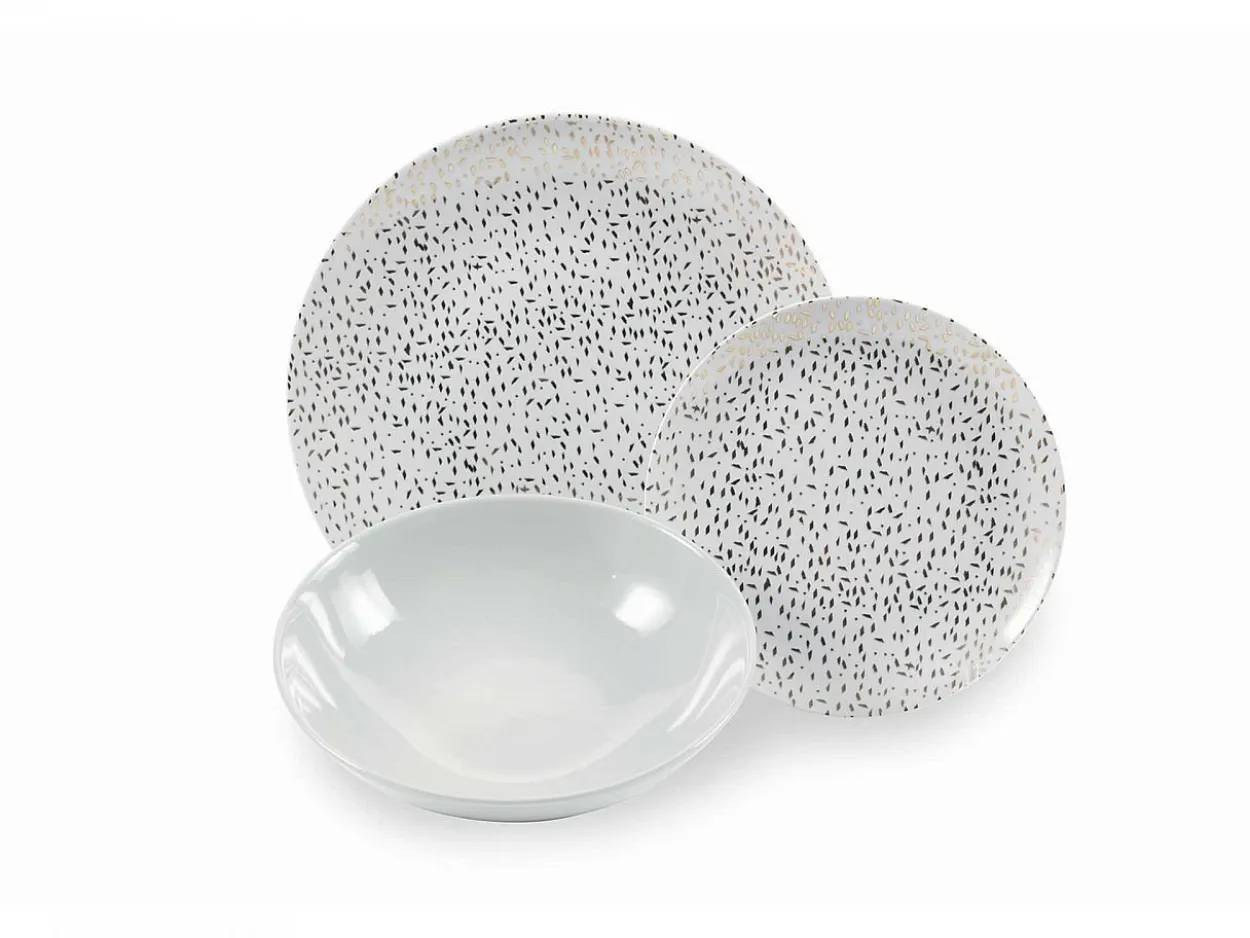 Servizio tavola Sparkle 18 pezzi in gres porcellanato
