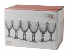 Set bicchieri Castle 6 pezzi 280 ml in vetro trasparente