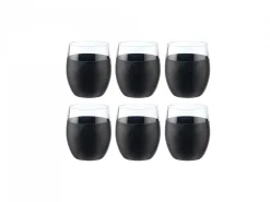 Set bicchieri Galassia acqua nero mat 6 pezzi