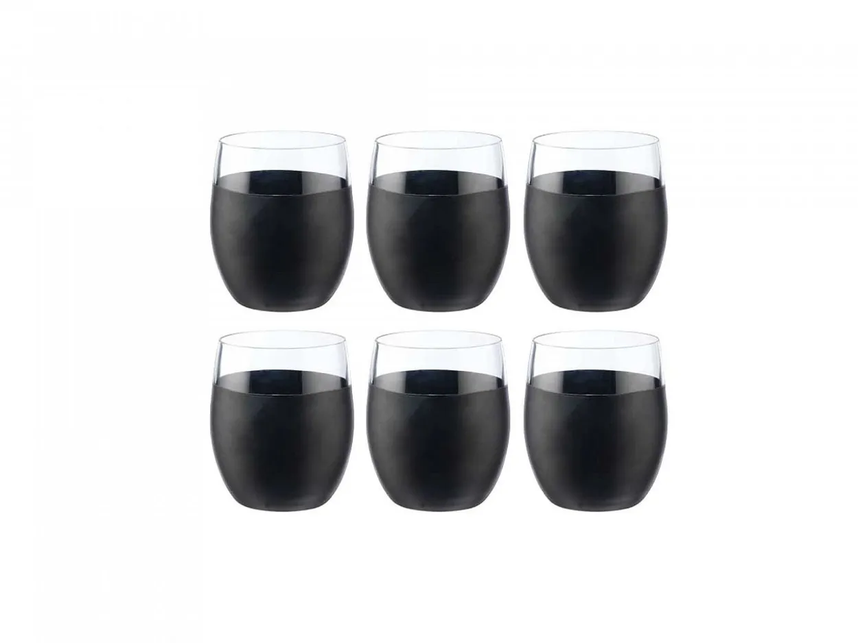 Set bicchieri Galassia acqua nero mat 6 pezzi