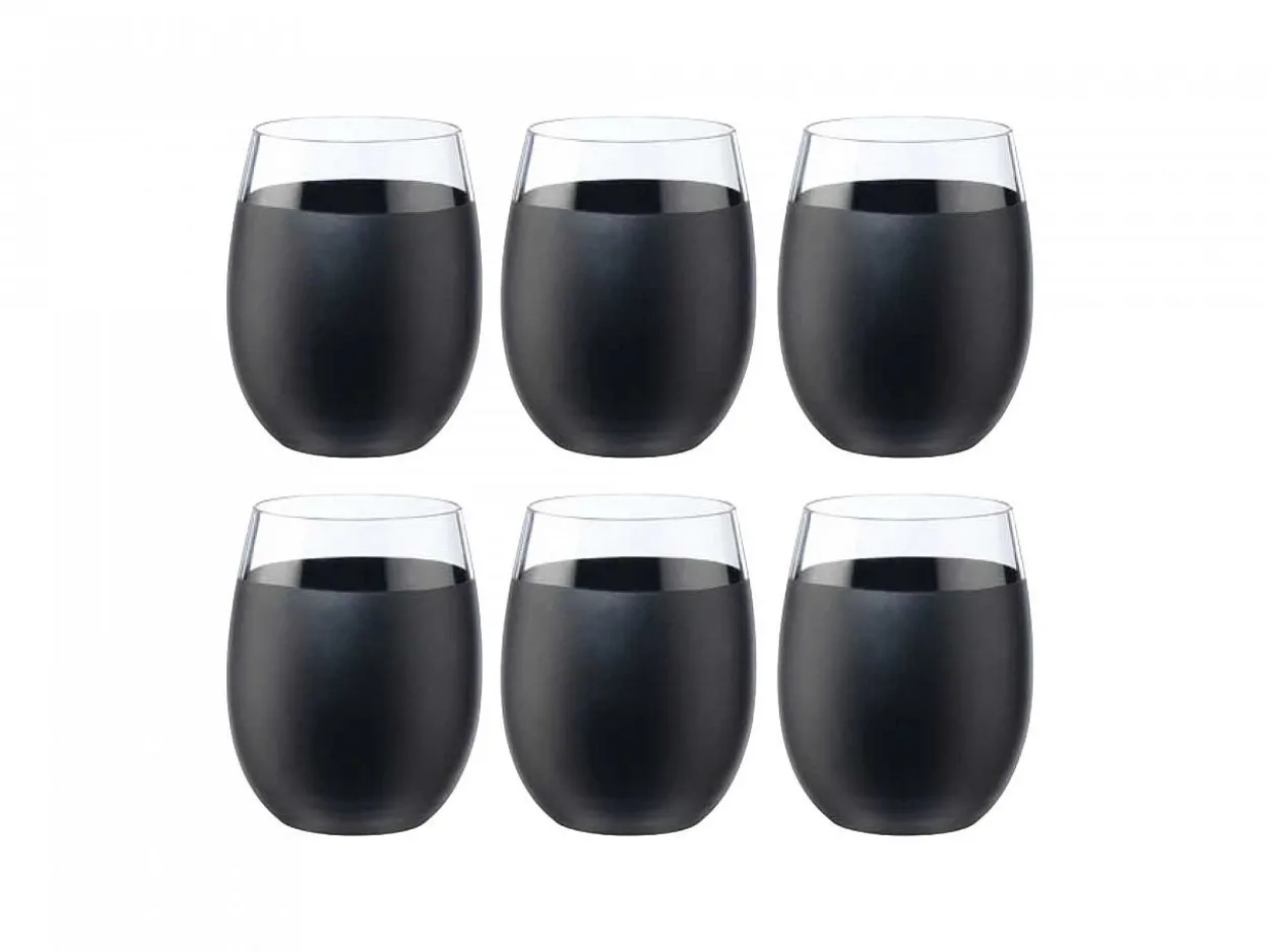 Set bicchieri Galassia vino nero mat 6 pezzi