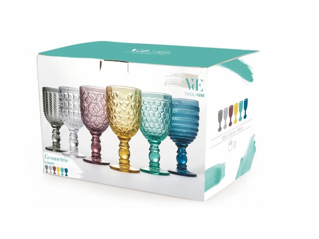 Set bicchieri Geometrie 6 pezzi 280 ml in vetro