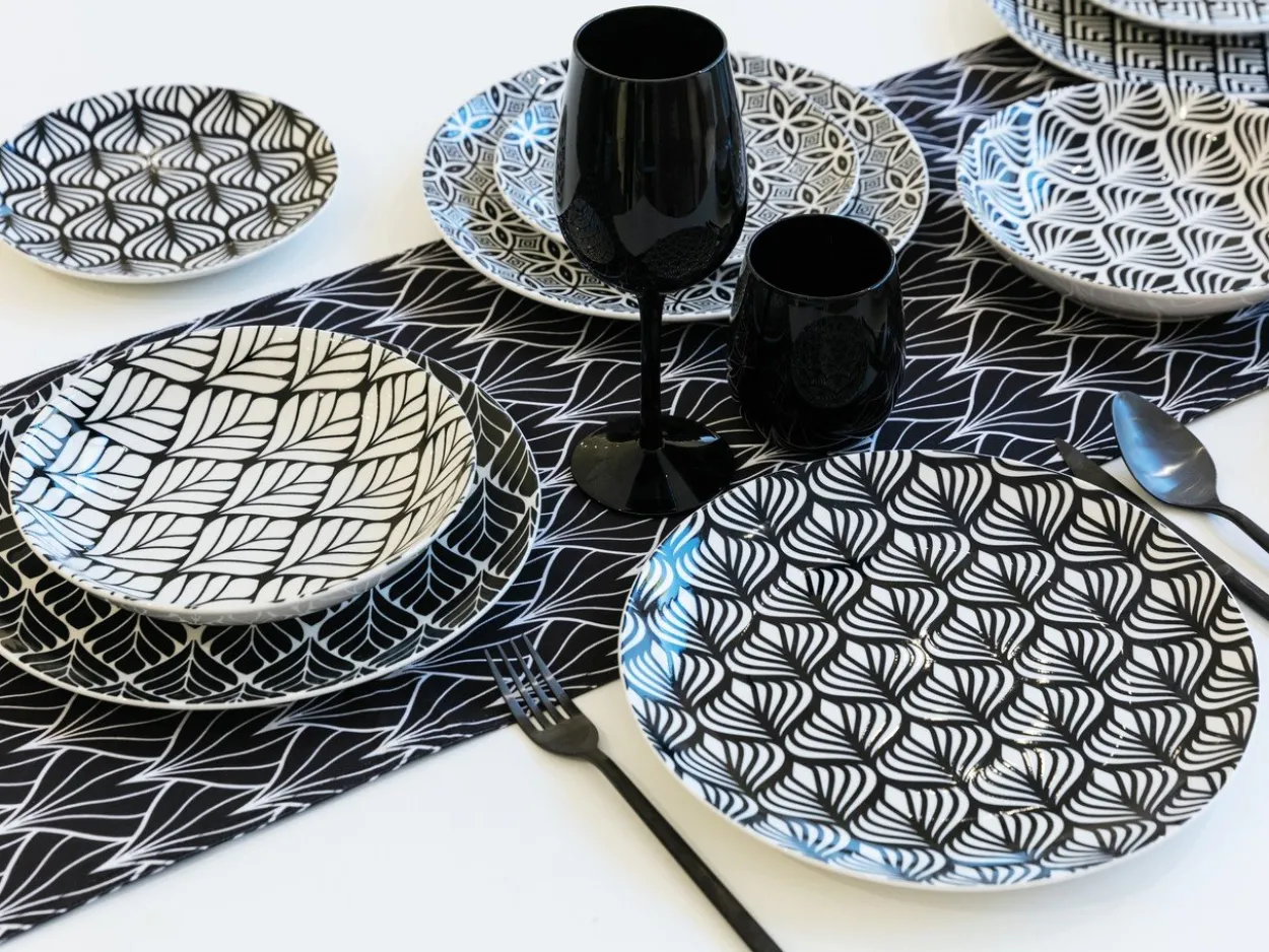 Set bicchieri Happy Hour Shiny Black 6 pezzi 370 ml in vetro