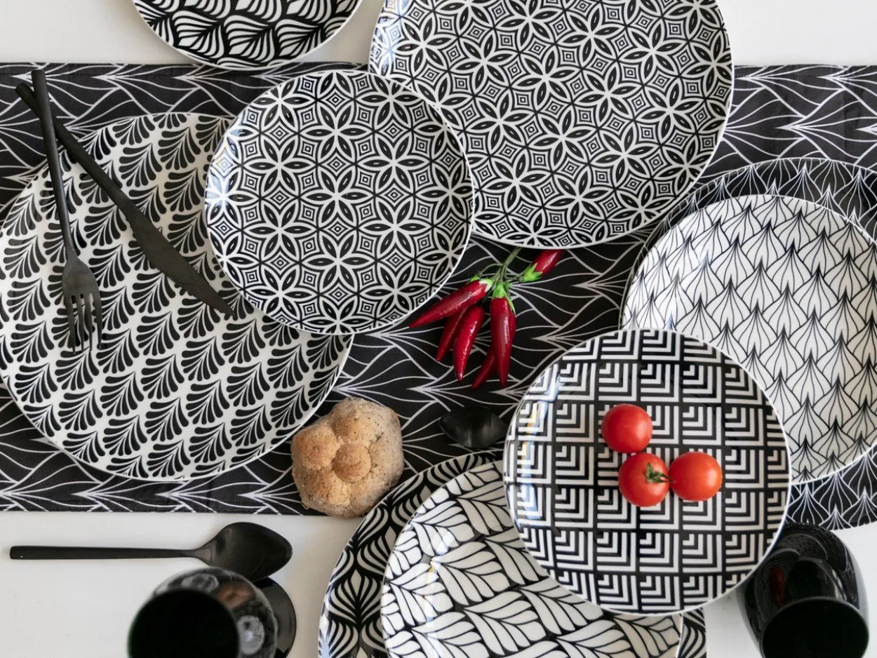 Set bicchieri Happy Hour Shiny Black 6 pezzi 370 ml in vetro