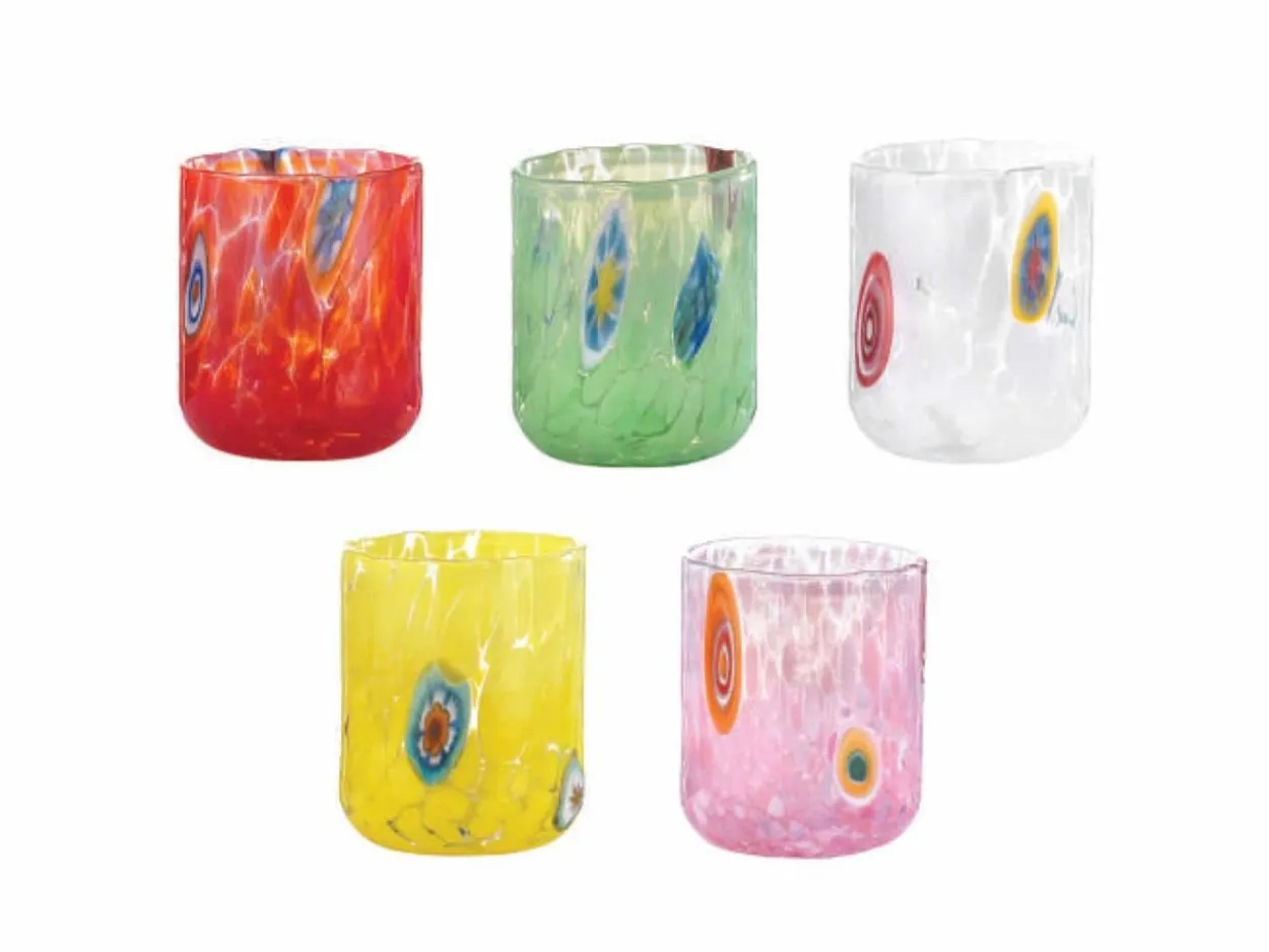 Set 6 Bicchieri Liquore Murrine assortiti