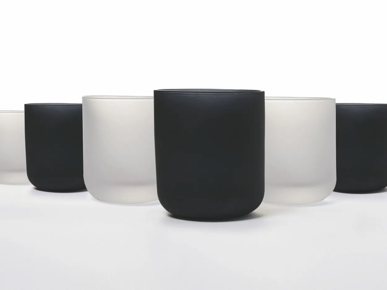 Set bicchieri Masai Black 6 pezzi 350 ml in vetro frosted
