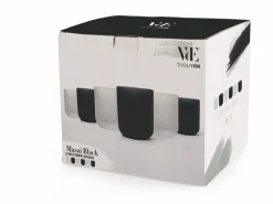 Set bicchieri Masai Black 6 pezzi 350 ml in vetro frosted